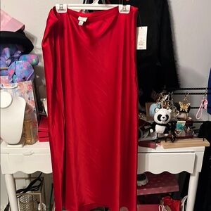 Elegant Red Maxi Skirt